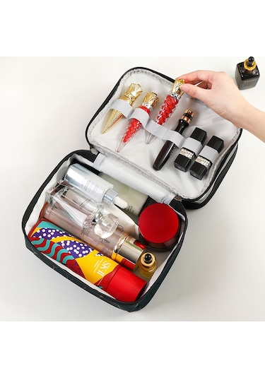 Dekohop Pu Deri İki Bölmeli Makyaj Çantası