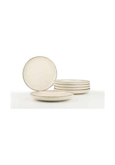 Kütahya Porselen Moderna 6 Parça 19 Cm Düz Tabak Tarçın Standart