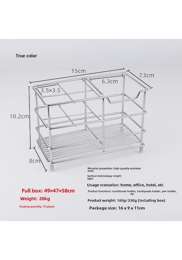 Shineyee Stainless Steel Bathroom Organizer: No-drill Electric Toothbrush & Paste Holder With 4 Compartments For Countertop Storage Diğer
