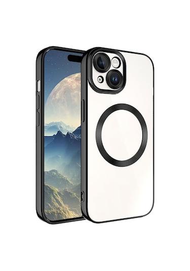 Forzacase İphone 15 Plus İle Uyumlu Vision Serisi Magsafe Wireless Şarj Özellikli Silikon Kılıf Siyah