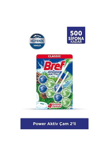 Bref WC Power Aktiv Duopack Katı Tuvalet Bloğu Çam 5 x 2'li Paket