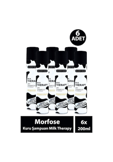 Morfose Kuru Şampuan Milk Therapy 200 Ml 6 Adet Tüm Saç Tipleri