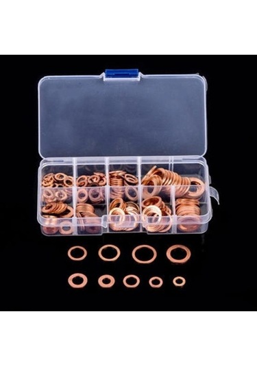 Pazly Bakır Kırma Pul Conta Seti 200pc Düz Ringa Conta Kiti Yüksek Kalite Bakır Conta Seti