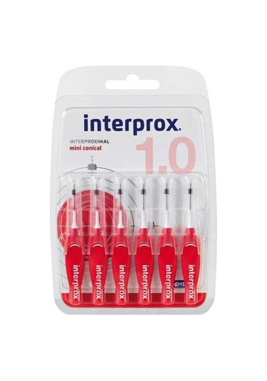 Interprox Interproximal Mini Conical 1.0mm Arayüz Fırçası 6 Adet KIRMIZI