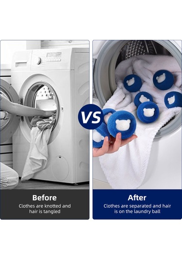 Monyee Evde Kullanıma Uygun 3'lü Paket Yıkama Topları: Saç Ve Toka Temizleyici, Giysi Koruyucu, Makine Bakımı Spreyi Mavi