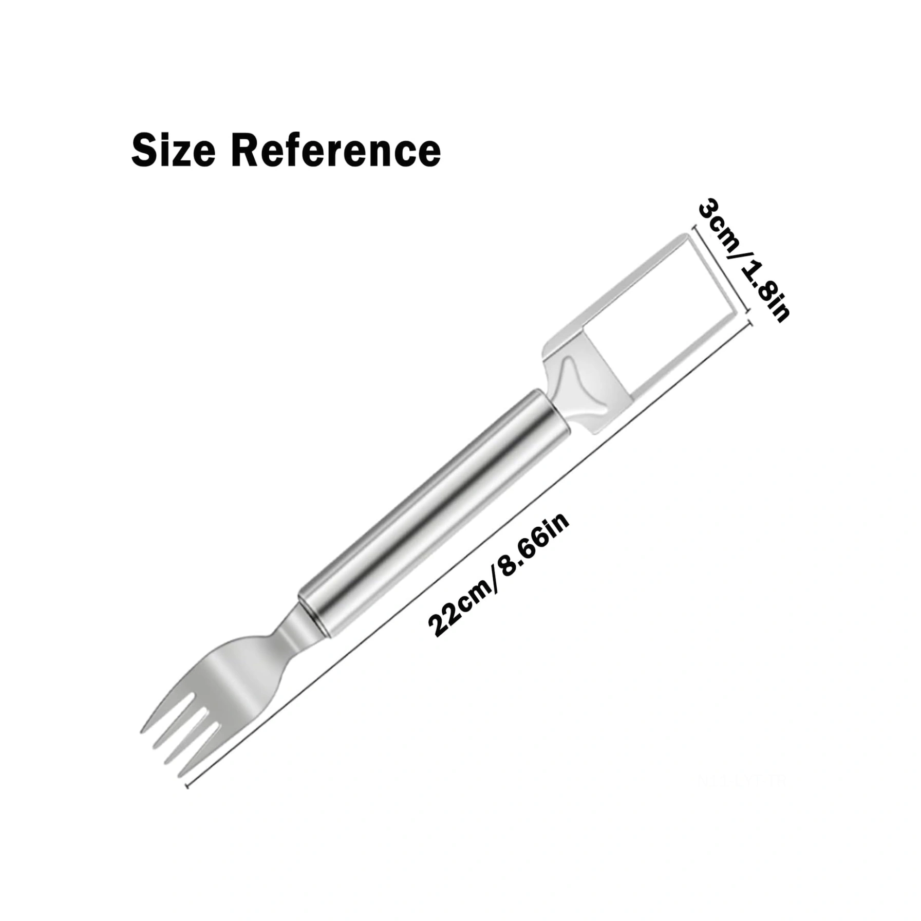 Youtek Stahl Inox Elma Kestiği Çift Uçlu Meyve Dilimi Aracı, Dilimleyici Ve Kesici Seti 2'li, Pratik Kullanım, 23.5cm Boy Gümüş