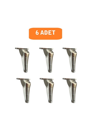 Homdep Kanepe Koltuk Tv Ünitesi Konsol Yükseltme Çizgili Model Plastik Ayak 19 Cm Krom Renk 6 Adet Krom