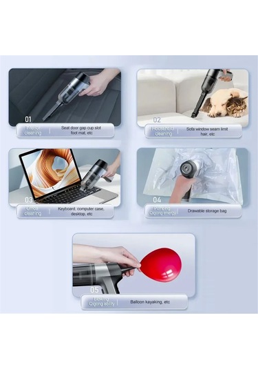 Crackedice Taşınabilir Kablosuz Araba Elektrikli Süpürgesi Mini El Tipi Temizleyici