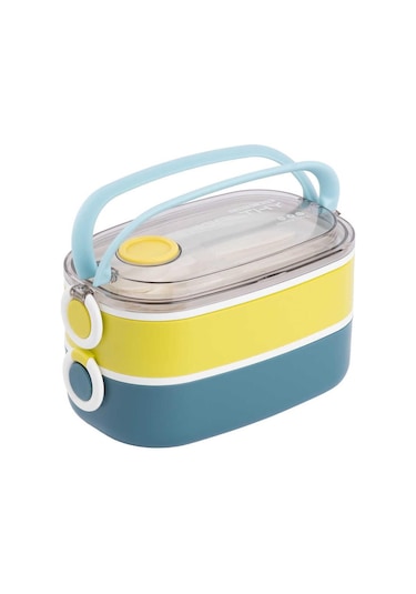 Tantitoni Tedemeı Mavi Pasl.çelik Çatal Ve Kaşıklı Yemek Taşıma Kabı 1,3 L Mavi