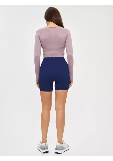Mistirik Jerovin Model Toparlayıcı Örme Seamless Push Up Etkili Kısa Şort Lacivert Renk Lacivert