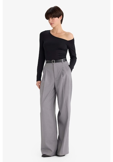 Defacto Slim Fit Dar Kesim Tek Omuzlu Uzun Kollu Body G5965ax25wnbk81 Siyah-bk81