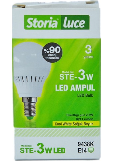 3w 220-240v 163lm 9500k E14 Led Top Ampul Beyaz Işık E14 Led Ampul 3 Watt Yok