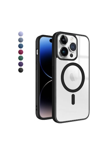 İphone 14 Pro Magsafe Özellikli Renkli Clear Case Kapak