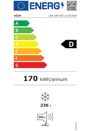 Uğur UED280 DGT G D/S R64 Yatay Derin Dondurucu Beyaz
