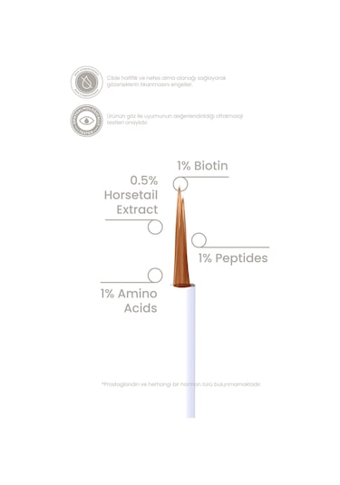 Cosmogenesis Labs Kaş Kirpik Güçlendirici Serum 3ml – Su Bazlı Besleyici Dolgunlaştırıcı Vegan (%1 Biotin- %1 Peptit)