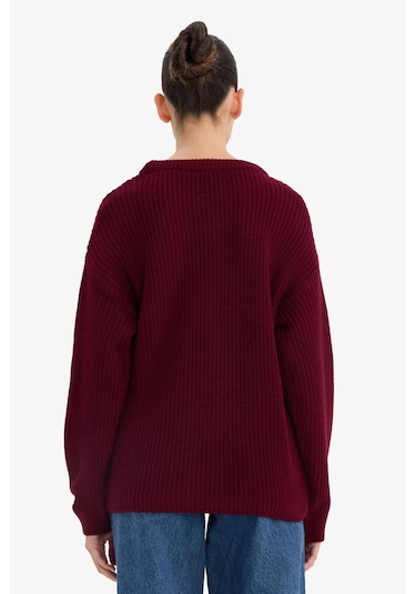 Defacto Regular Fit Bisiklet Yaka Selanik Kumaş Triko Kazak H6905az25wnbr196 Bordo-br196 Defacto Regular Fit Bisiklet Yaka Selanik Kumaş Triko Kazak H6905az25wnbr196 Bordo-br196