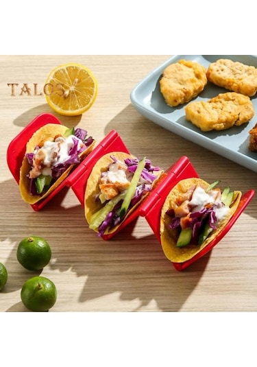 Yeşil Gözleme Standı Dalgalı Geniş Uygulamalar Anti-pas Yeniden Kullanılabilir Bulaşık Makinesi Izgara Güvenli Taco Standı Ev Gereçleri