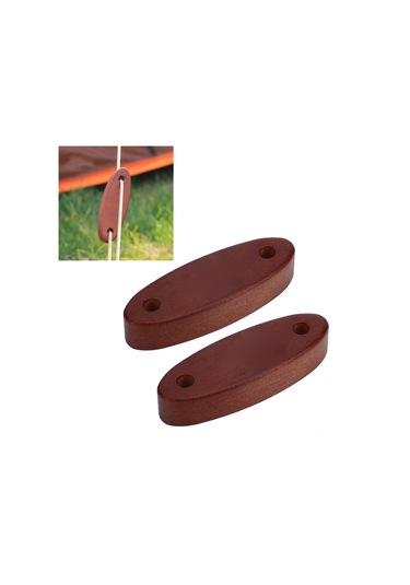 Xindoker 2 Adet Ağaççı Tent Kordon Kilitçigi - Tahta Materyal - Çadır Tenteği - Rope Adjuster - Kamp Çadır Aksesuarı - 8mm Diğer