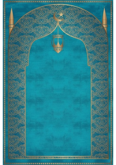 Seccade Diz Ağrıtmayan Yumuşak Halı Seccade Ve Namazlık Turkuaz Turkuaz