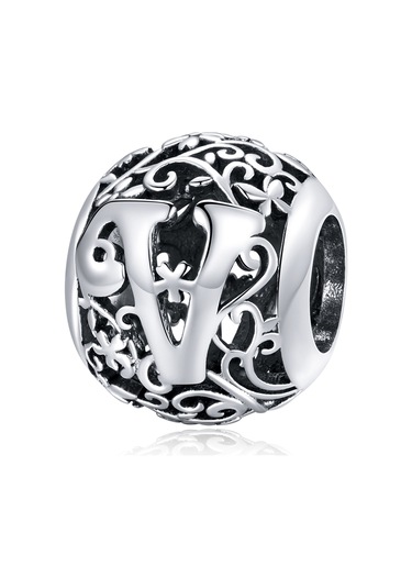 S925 Ayar Gümüş Mori Serisi İçi Boş Harfler Boncuk Dıy Bilezik Kolye Aksesuarları V Çok Renkli