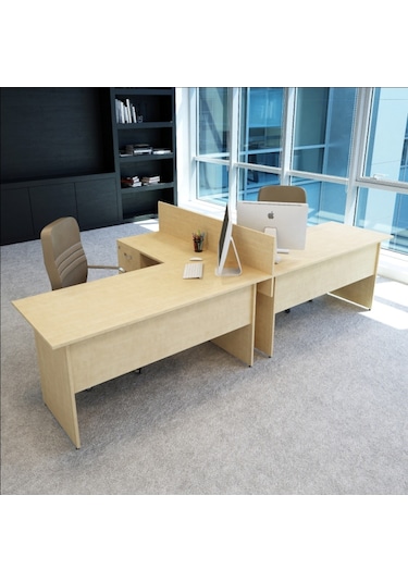 Burovena Vena Nil L Workstation Ikili Çalışma Masa Tek Panel 318Cm X 14...