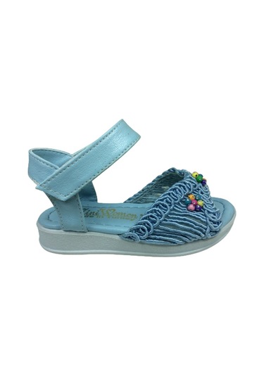 Ortopedikal 1506 (Plm) Kız Çocuk Sandalet Ayakkabı Dantelli Triko (539772405) Mavi