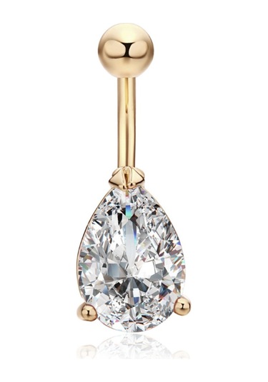 Chavin Damla Beyaz Taşlı Göbek Piercing Da72