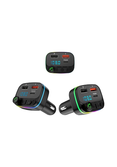 Maiyame Araç Fm Transmitörü Bluetooth 3.0 - Usb Pd Şarj Cihazı, Mp3 Çalar, Otomatik Arama Al/gör, Araç Akü Voltaj Tespiti, Dışarıda Da Kullanılabilir