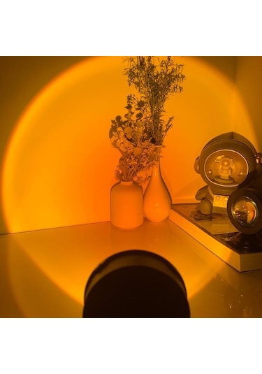 Jms Led Usb Gün Batımı Lamba Projektör Ev Dekor Gece Lambası Taşınabilir Mood Işık Neon Çok Renkli