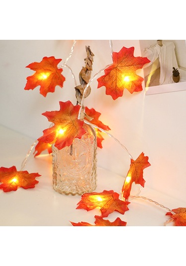 Teltree 4m 40 Led Akçaağaç Yapraklı Işık Zinciri - Batarya Beslemeli Batarya Yok - Islak Işık - Çift Taraflı - Sokağa/iç Mekan Dekorasyonu Diğer