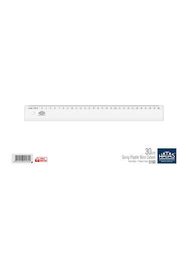 Hatas 0160 Geniş Plastik Büro Cetveli 30 CM