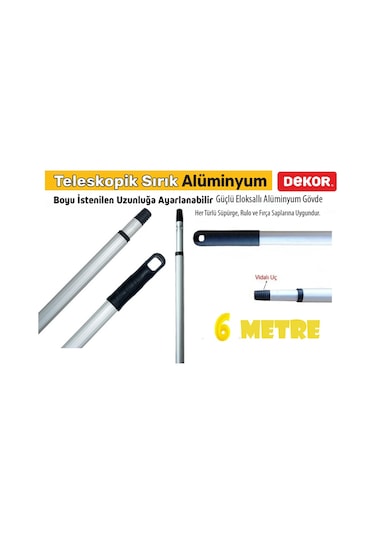 Dekor Profesyonel Teleskopik Sırık Alüminyum (6 Metre)