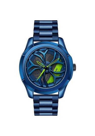 Sones Olevs 9967 Erkek Yıldızlı Gökyüzü Yüzlü Elmas Çerçeveli Kuvars Saat Siyah Çelik Kayış