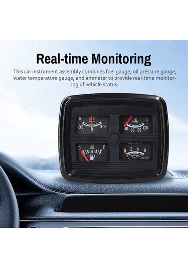 Yifomall 4 Fonksiyonlu Araç Gösterge Paneli - Yakıt, Yağ Basıncı, Su Sıcaklığı Ve Ampermetre İle Gerçek Zamanlı Takip