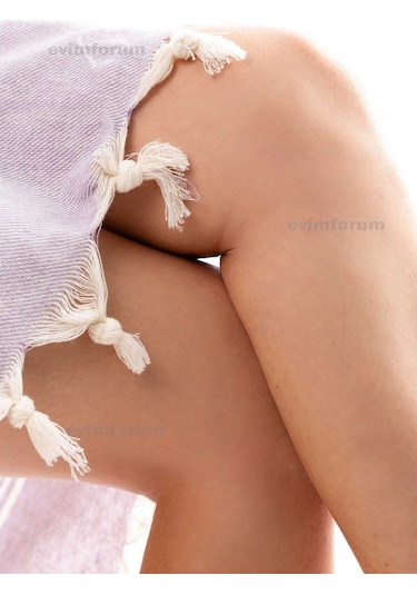 %100 Pamuk Yetişkin Peştemal Panço Bornoz Plaj Havlusu Lila L-xl Lila
