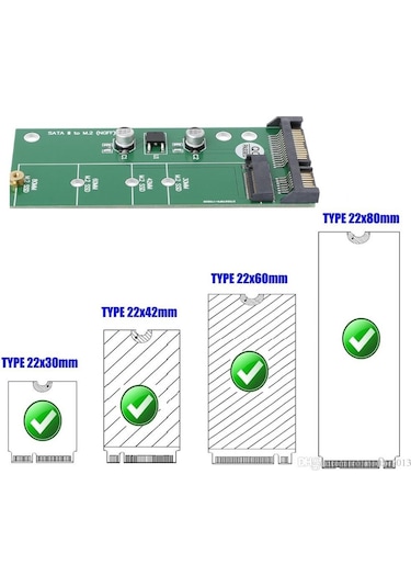M2 NGFF SSD To 2.5" inç SATA 3 Çevirici Dönüştürücü Adaptör