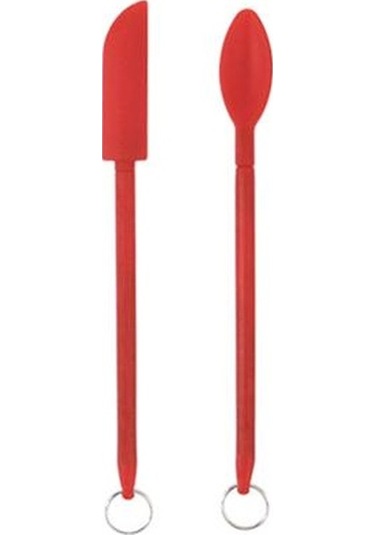Kırmızı Mini Spatula Teleskopik Isıya Dayanıklı Ergonomik Saplı Mutfak Şişeleri Küçük Silikon Spatula Minik Kazıyıcı