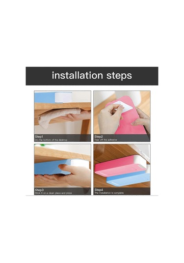 Ganzhoushop 4'lü Paket Masa Altı Çekmece Düzenleyici, Ofis Ve Masa İçin Kendinden Yapışkanlı Kalemlik Çekmecesi