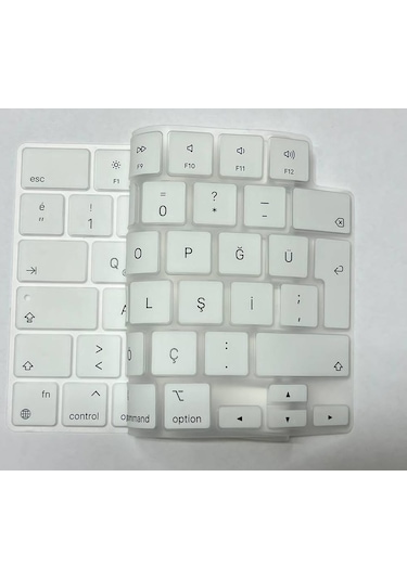 Arabulalaca MacBook Uyumlu Air 13.6 A2681 Türkçe Q Silikon Klavye Beyaz