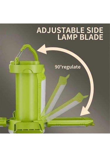 Bloomnest Taşınabilir Kamp Feneri, 4 Yapraklı Led, Usb Şarjlı, Kamp Çadır Lambası Asorti Çok Renkli