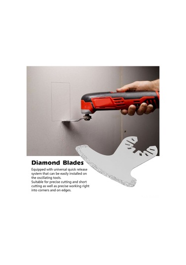 Dianziye 3 Adet Elmas Taşlı Yarıçaplı Zımpara Levhası - 74x59mm Ev Tamiri, Badana Ve Zemin İşleri İçin Universal Multifonksiyon Alet Uç Parçası