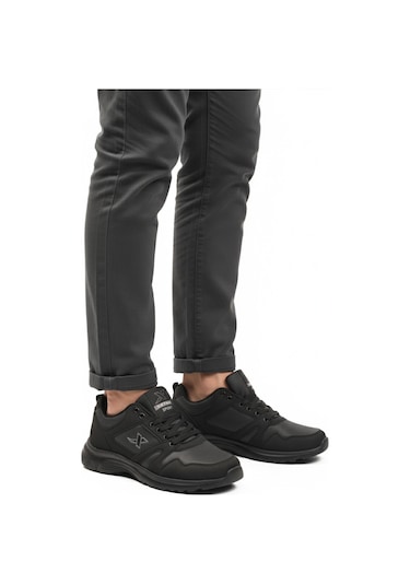 Siyah Büyük Numara Bağcıklı Erkek Spor Ayakkabı Xstep 020-cilt M Siyah-siyah