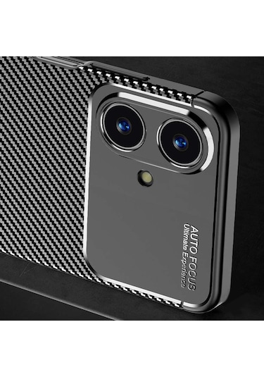 Realme Note 60 Kılıf Focus Carbon Desen Silikon Arka Kapak Lacivert