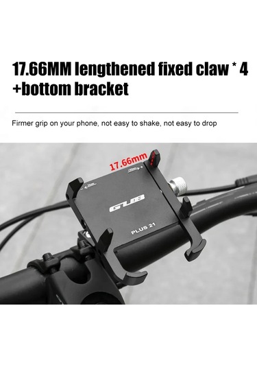 Sones Gub Plus21 Bisiklet Cep Telefonu Tutucu Motosiklet 360 Derece Dönebilen Montaj 22,2-31,8 Mm Boru Çapı İçin Siyah