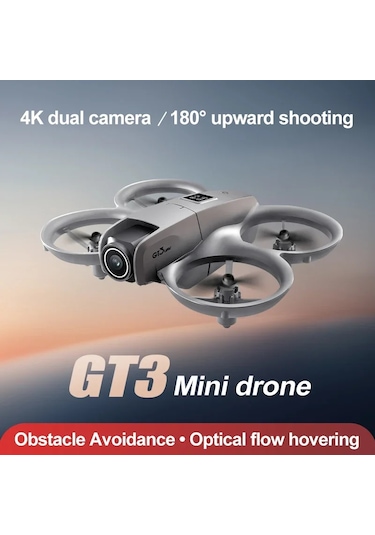 2025 Yeni Led Mini Rc Led Işıkları Ile Donatılmış Drone Hd Çift Kamera 360-degree 6k-grey-dc