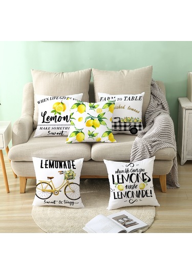 Yeni Sade Tarzda Baskılı Yastık Kılıfı No.55 Ekru