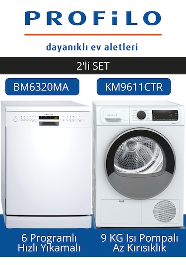 Profilo BM6320MA - KM9611CTR 2'li Beyaz Eşya Set