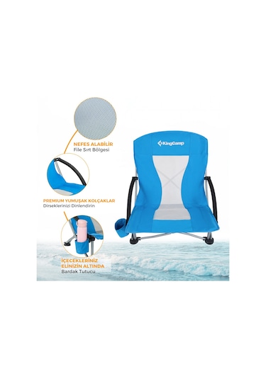 Kingcamp Lilac Beach Chair Plaj Ve Dinlenme Sandalyesi 2'li Set Blue Mavi