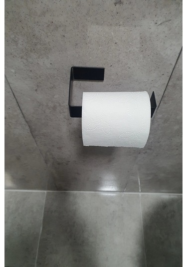 Banyo Dekoru İçin Vidalı Yapışkanlı Mat Siyah Tuvalet Kağıdı Tutucu Diğer