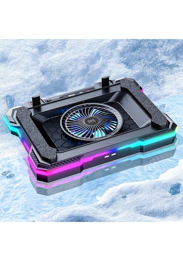 Juo Yeti 2200rpm Rgb Işıklı Led Display Gaming Laptop Notebook Soğutucu Stand